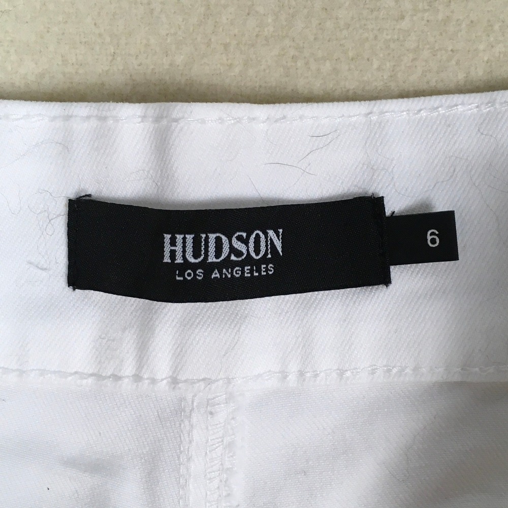 Hudson Women's White Pants‎ High Waist Wide Leg Size 6/28 Sash Belt Casual - Picture 4 of 7